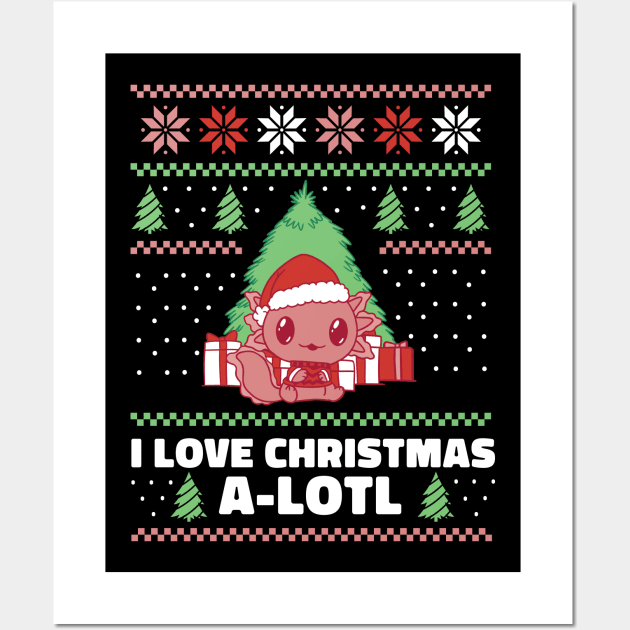 Cute axolotl christmas sweater Wall Art by MARCHY